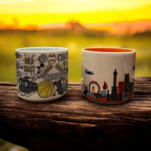 Starbucks CHICAGO Mug Pair – Been There Series & You Are Here Series –14oz – EUC - Picture 4 of 9